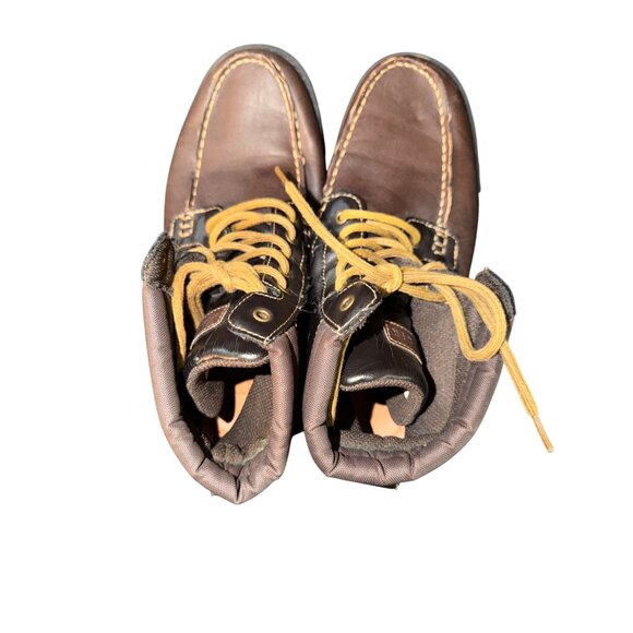 Tommy Hilfiger Jensen Brown Leather Hiking Boots Padded Collar Lace Up Sz 8 main image 4
